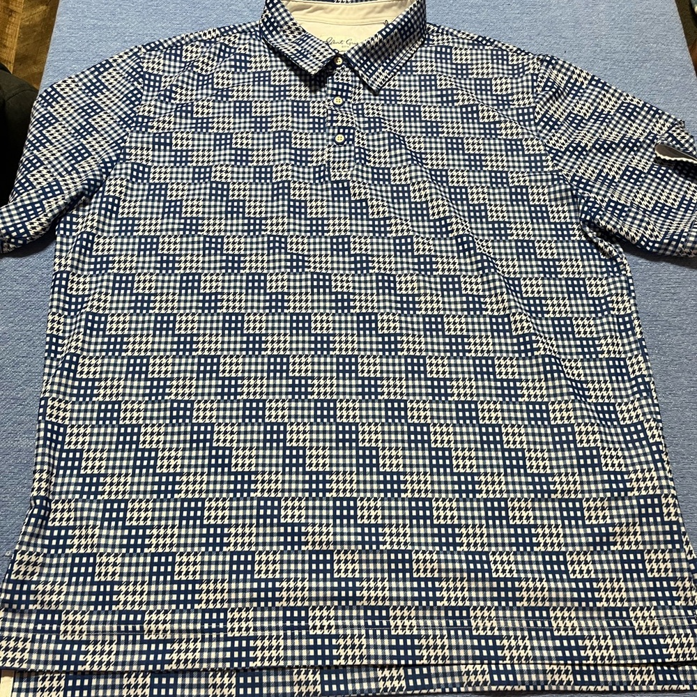 Robert Graham Large Men's Blue Checkered Shirt